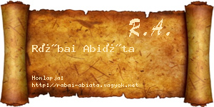 Rábai Abiáta névjegykártya